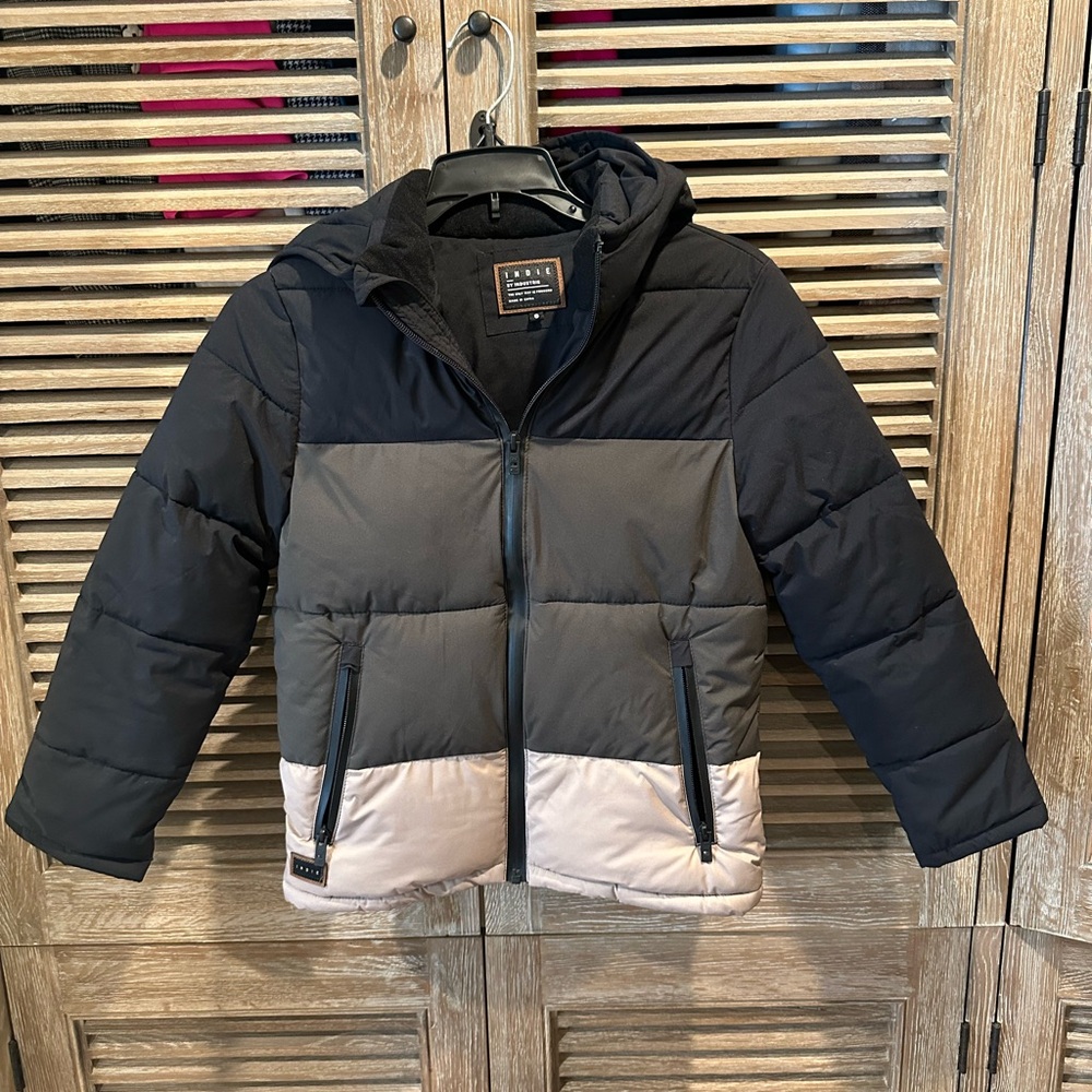 Stylish Black and Gray Kids Puffer Jacket